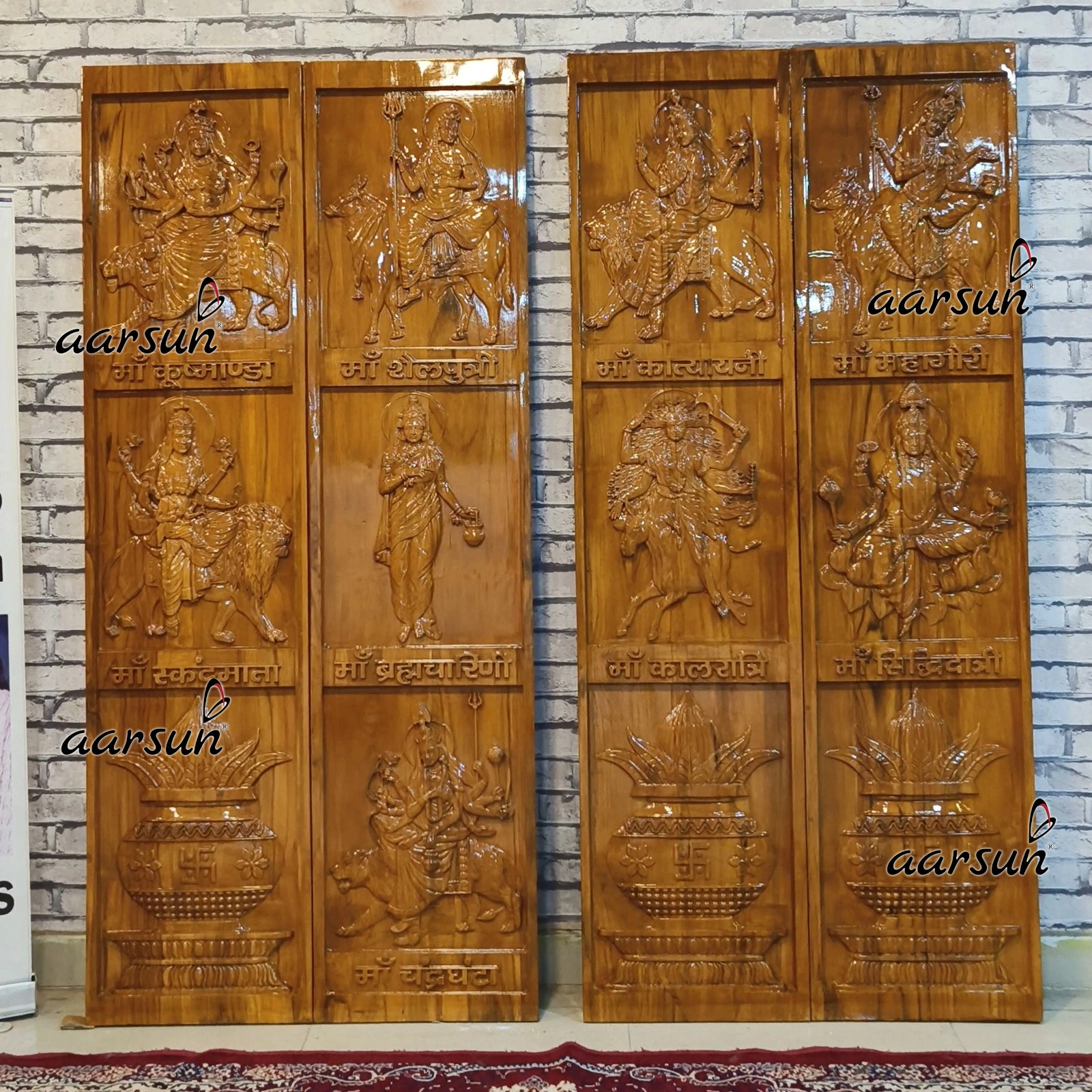 मंदिर के लिए माँ नव दुर्गा जी द्वार डिजाइन