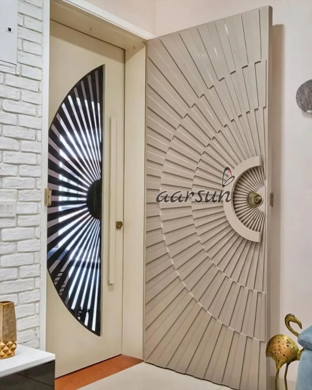Decorative 3D Wooden Door Design
