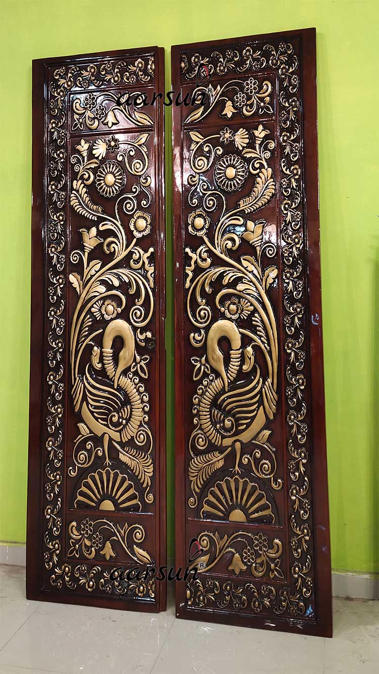 Designer Teak Wood Main Door view 3