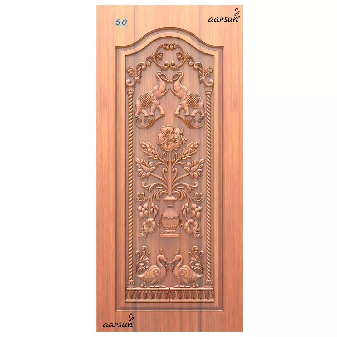 Elephants with Flowery Pattern Door