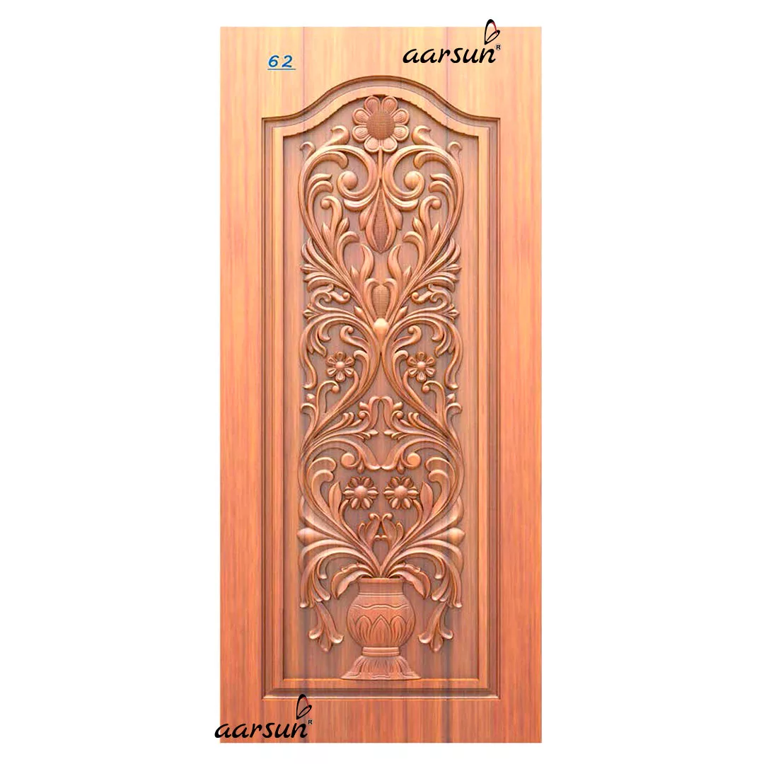 Handcrafted Wooden Flower Vase Door Design