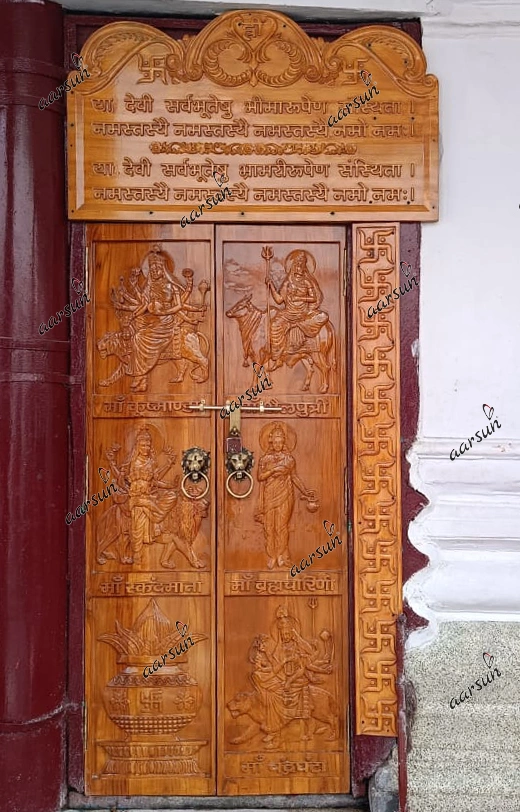 Maa Nav Durga Ji Door Design for Mandir view 4