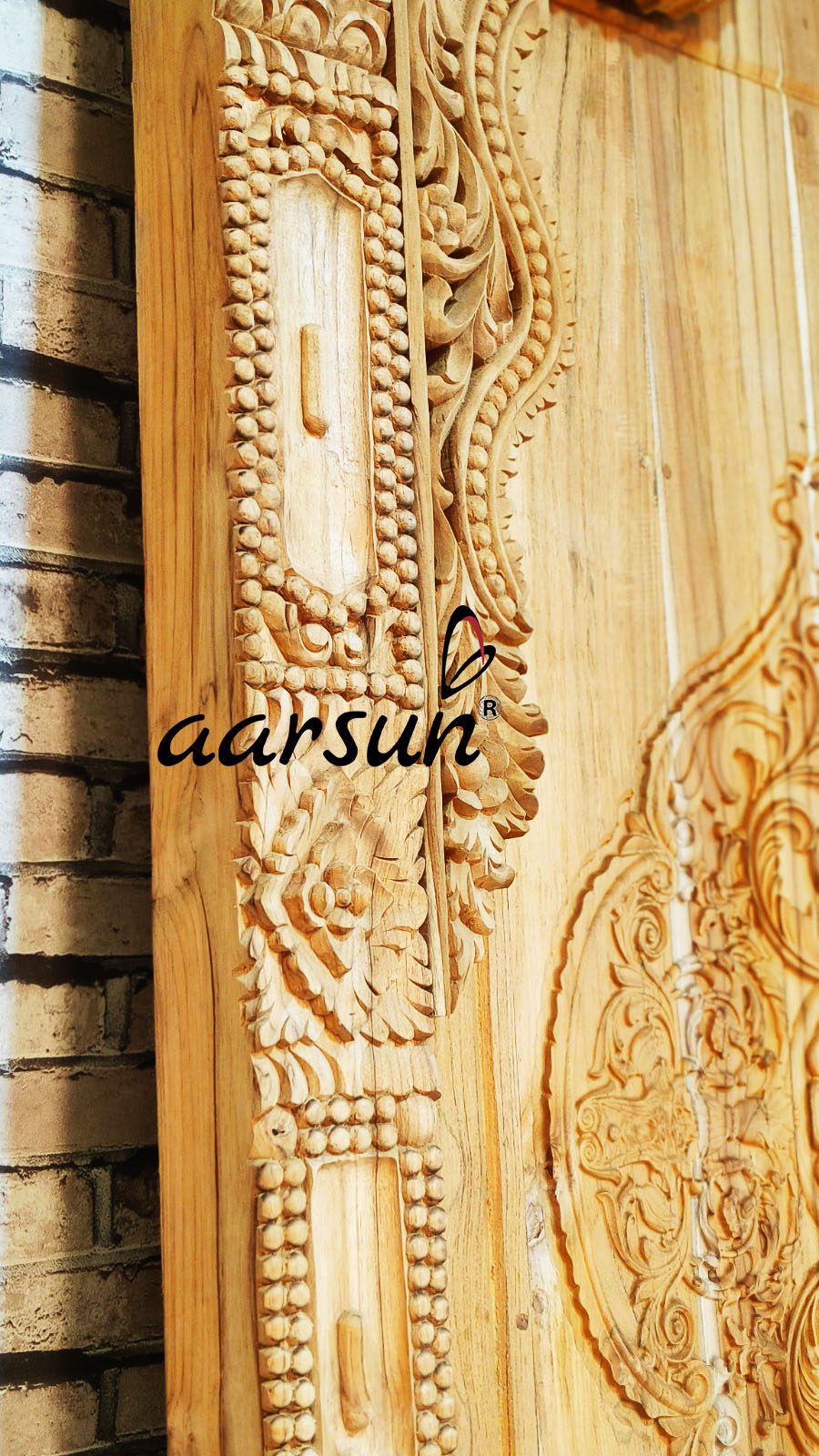 Main Door in Teak Wood, Double Door, Living Room Door view 3
