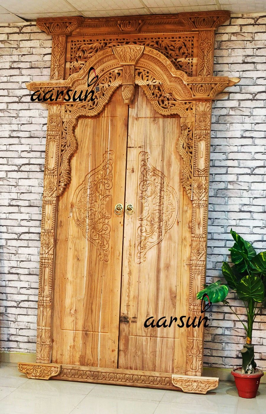 Main Door in Teak Wood, Double Door, Living Room Door view 7