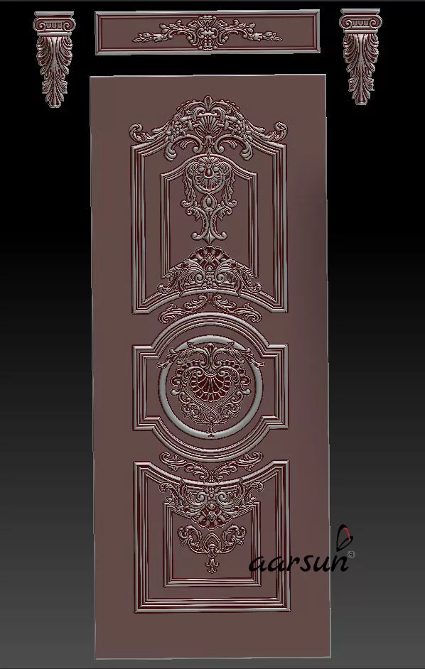 STL files for Wooden Door | Home Door | Free Download view 3