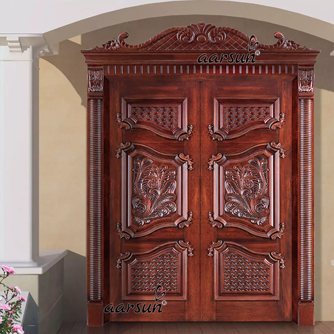 Solid Wood Front Double Door