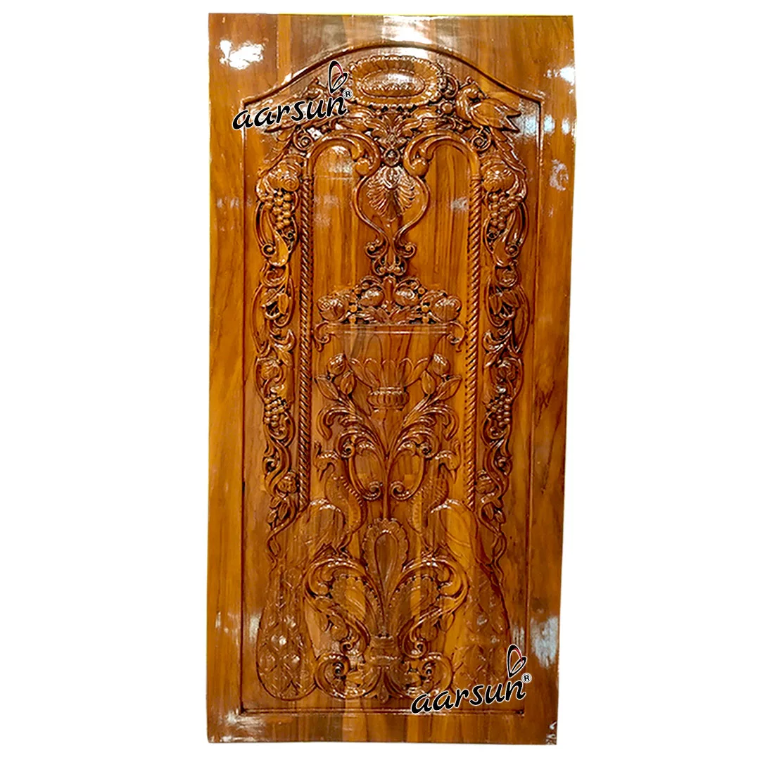 Solid Wood Peacock Door Design