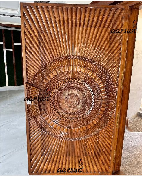 Swirl Wooden Door in Solid Wood view 3