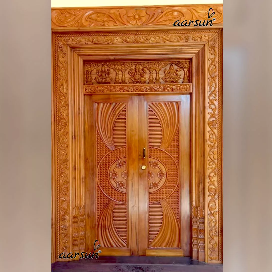 Teak Wood Double Door Design