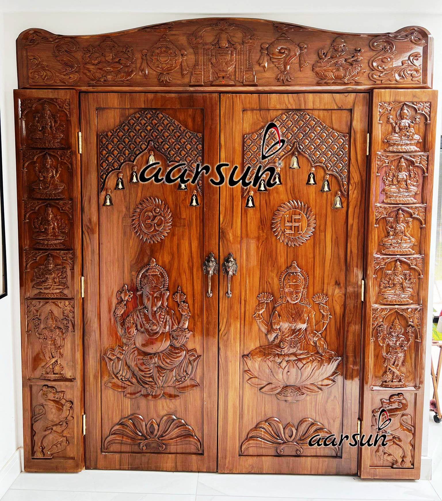 Teak Wood Temple Door with Side and top