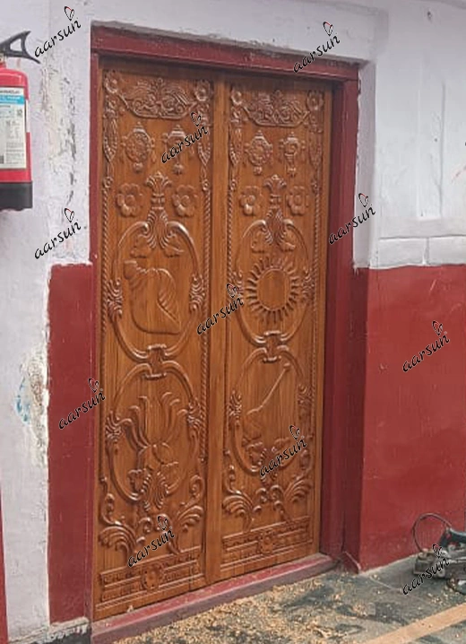 Traditional Wooden Double Door for Temple view 5