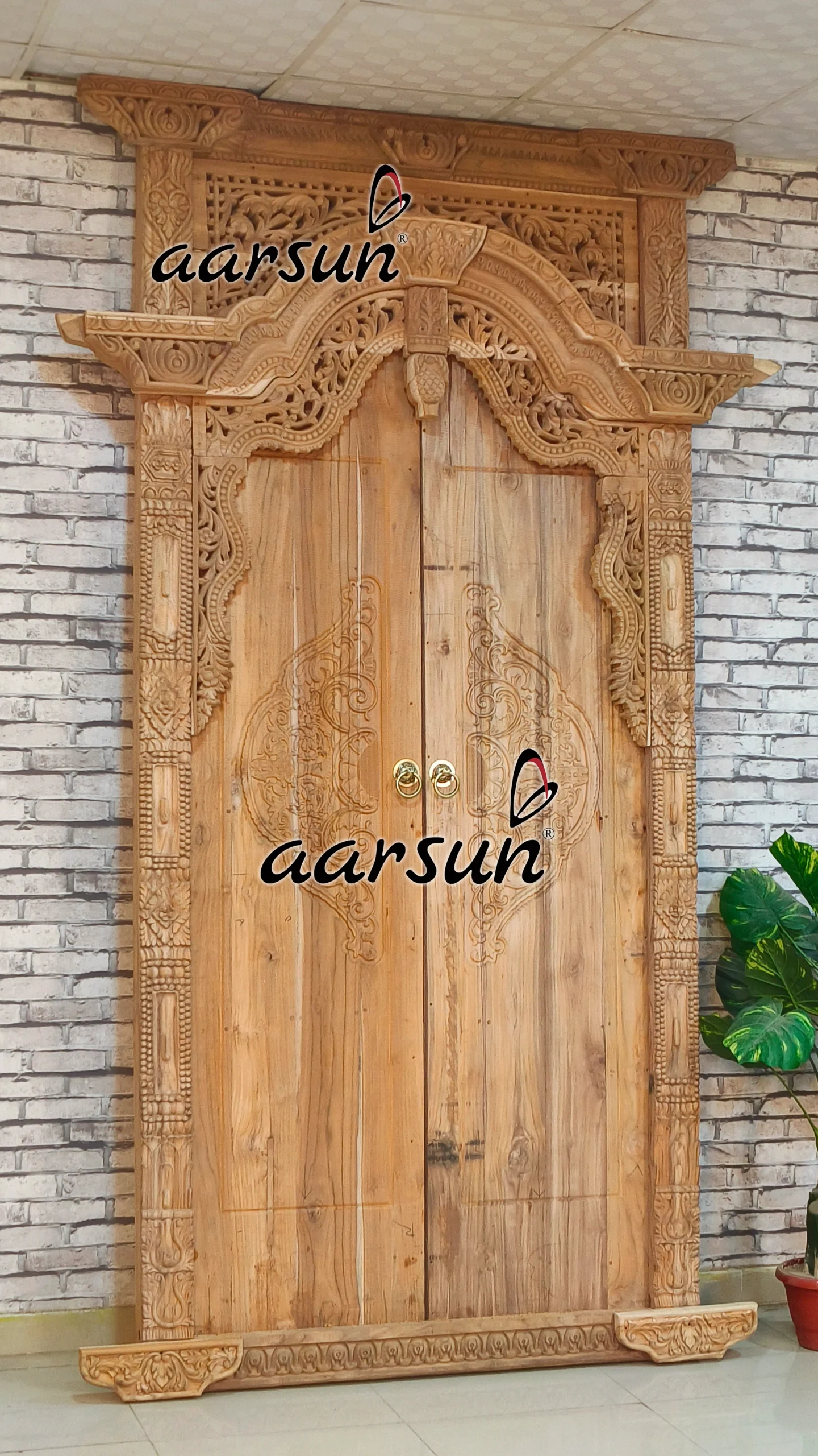 Wooden Door With Intricate Carving